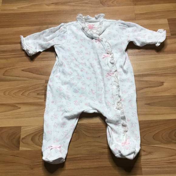 Pink and White Ruffle Button Up Pajamas - Picture 1 of 2